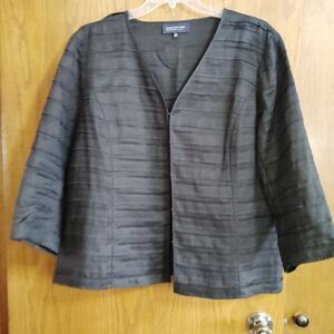 Jones New York 20W Jacket Signature Linen Black Career Work Classic